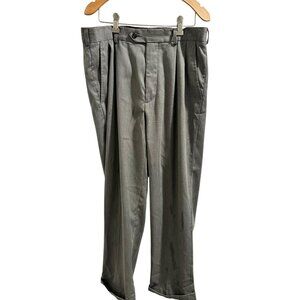👗 2/$30 👗 Mens Gray Pleated Dress Pants 32x30 Polyester Comfort Fit Workwear